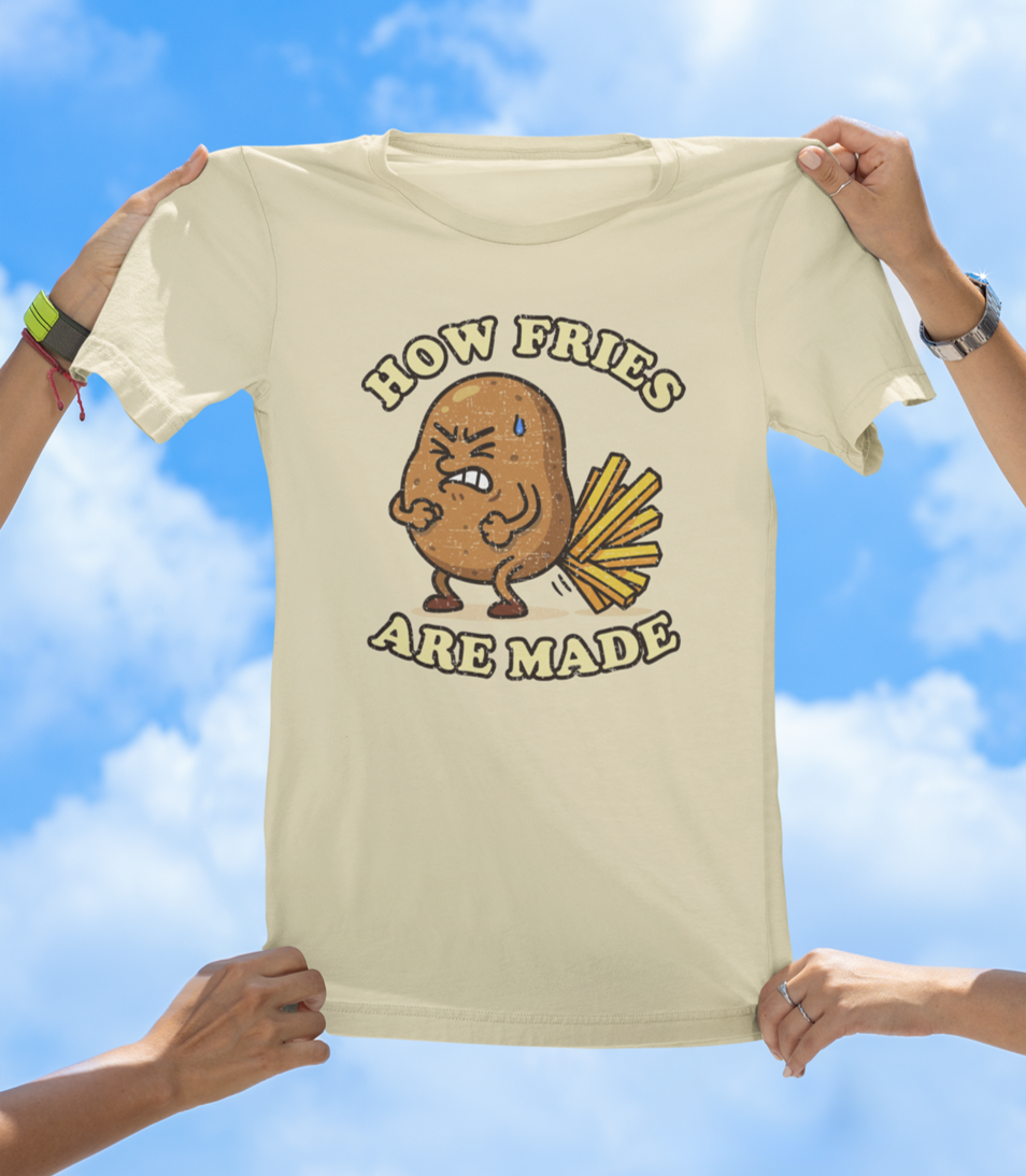 How Fries Are Made T-Shirt | Funny Potato Cartoon Tee - The Southern Yankee
