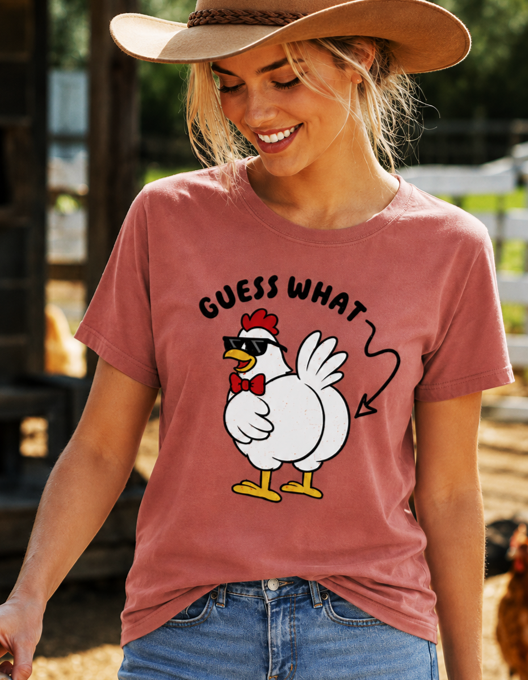 Guess What Chicken Butt T-Shirt | Funny Farm Animal Pun Tee - The Southern Yankee