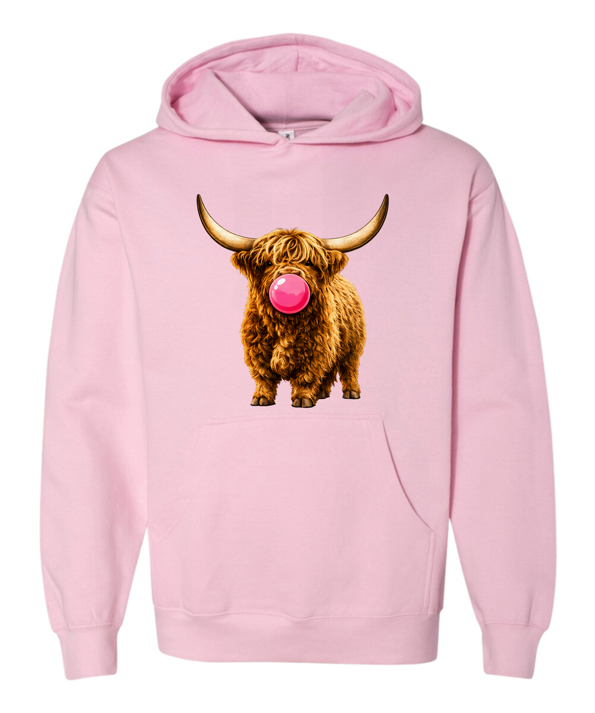 Sassy Bubble-Blowing Highland Cow Hoodie - The Southern Yankee
