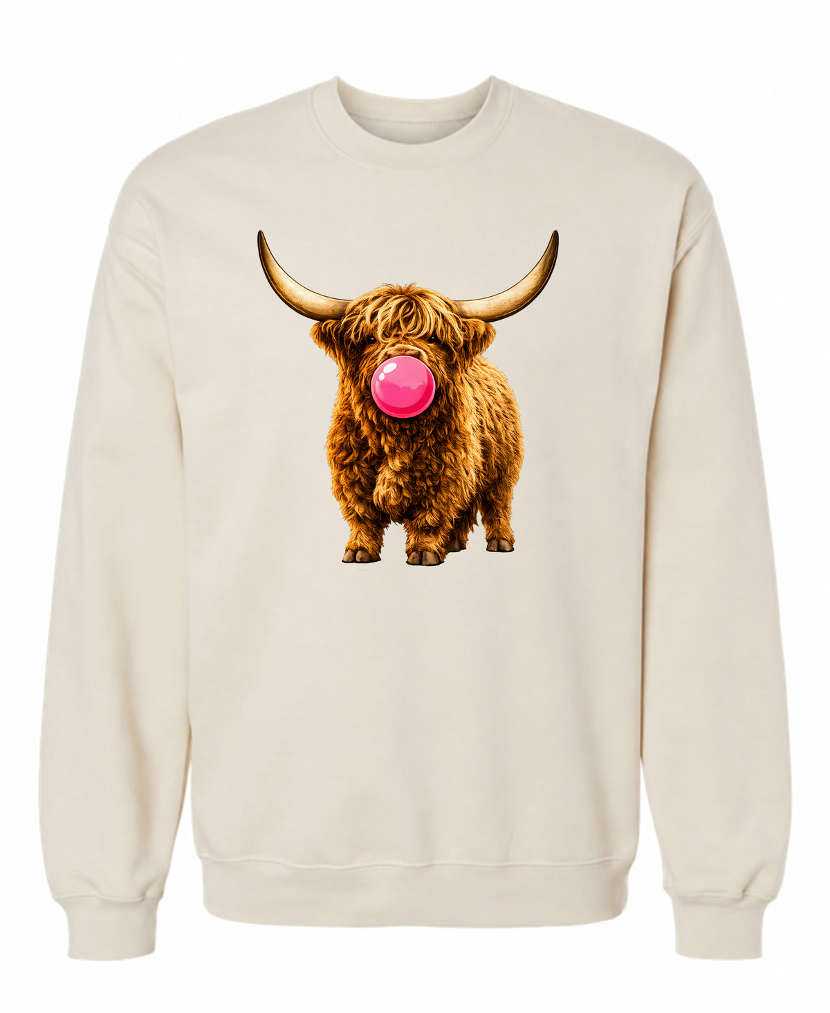 Sassy Bubble-Blowing Highland Cow Sweatshirt - The Southern Yankee