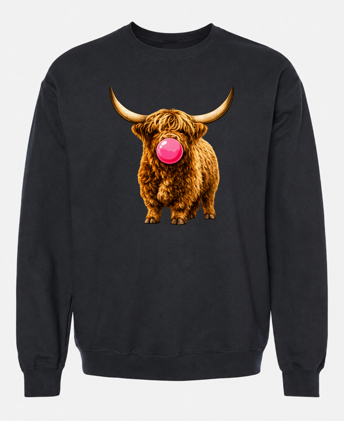 Sassy Bubble-Blowing Highland Cow Sweatshirt - The Southern Yankee