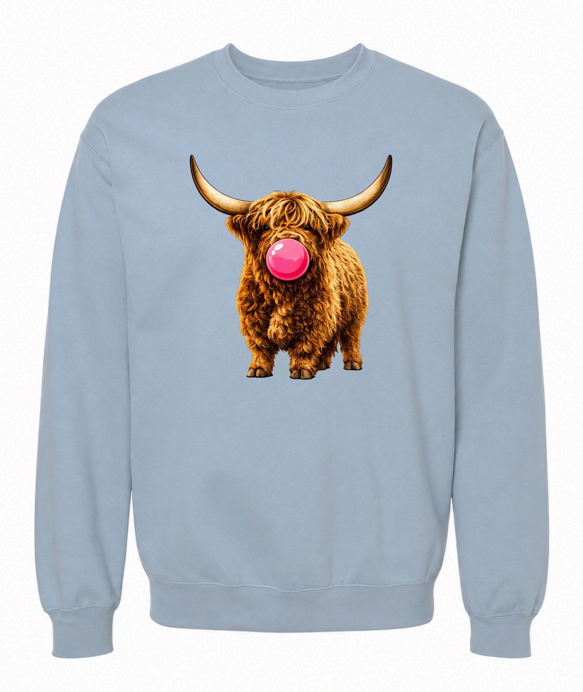 Sassy Bubble-Blowing Highland Cow Sweatshirt - The Southern Yankee