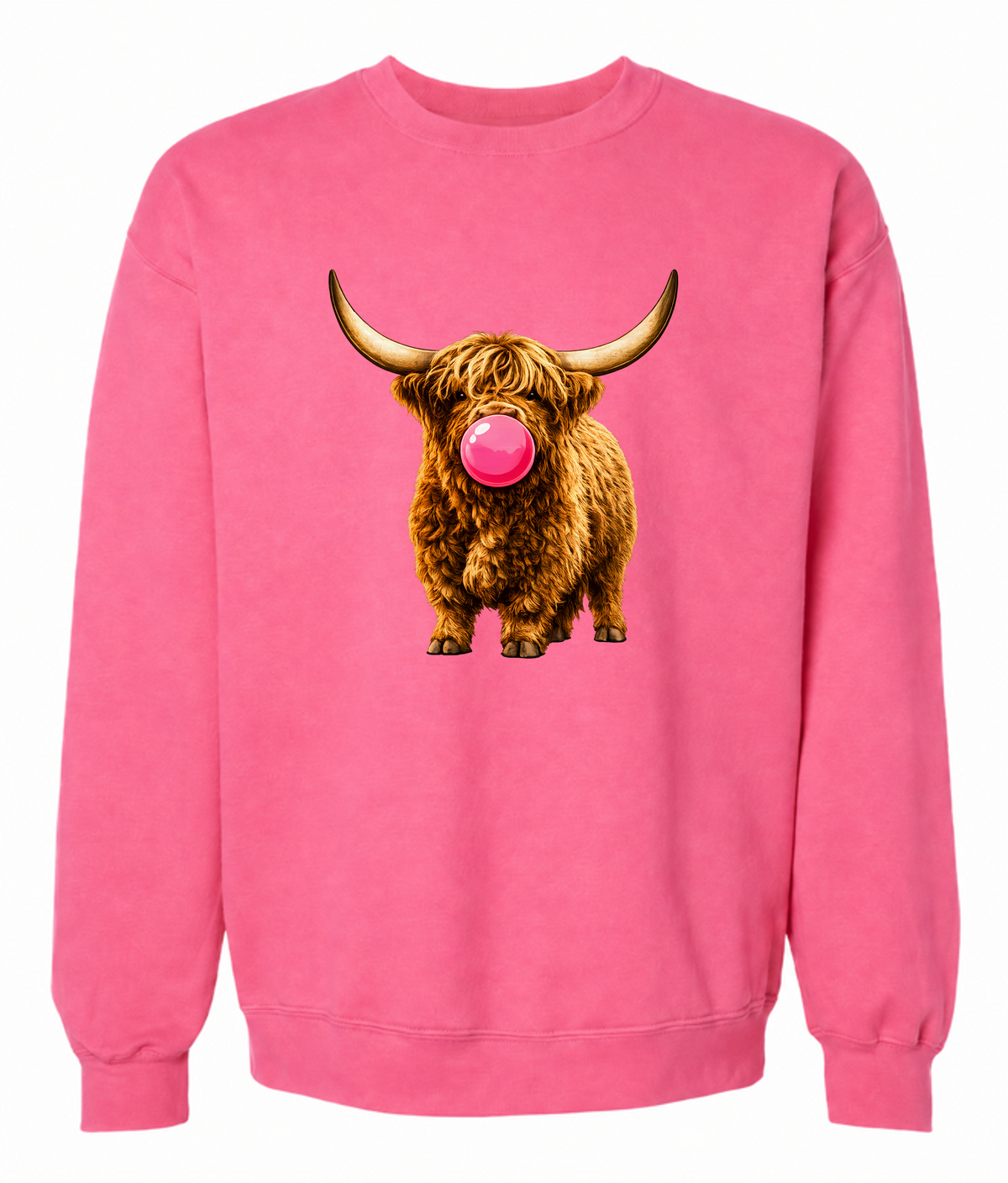 Sassy Bubble-Blowing Highland Cow Sweatshirt - The Southern Yankee