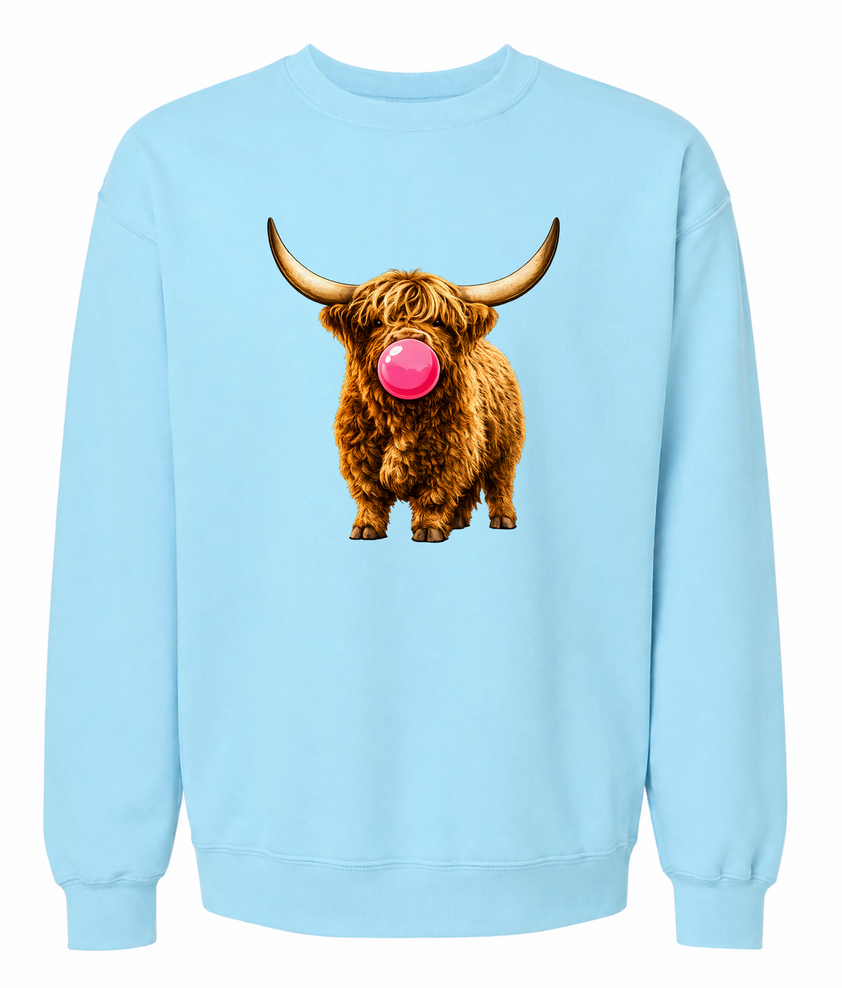 Sassy Bubble-Blowing Highland Cow Sweatshirt - The Southern Yankee