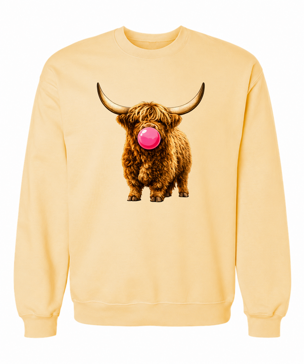 Sassy Bubble-Blowing Highland Cow Sweatshirt - The Southern Yankee