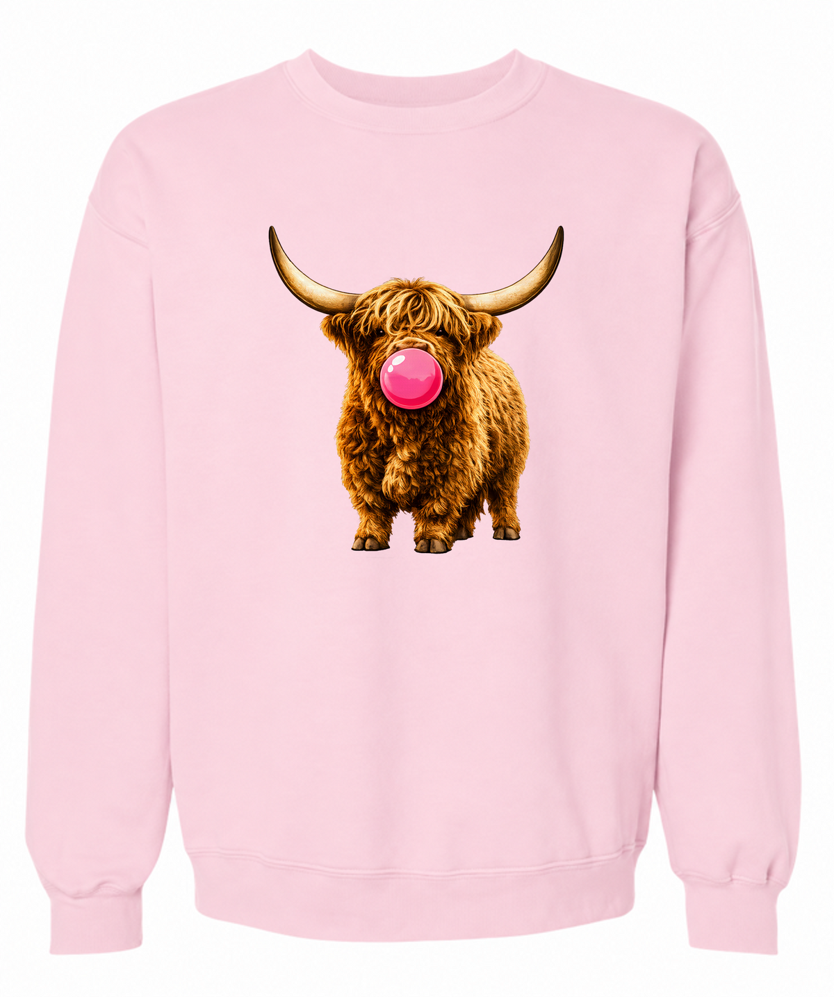 Sassy Bubble-Blowing Highland Cow Sweatshirt - The Southern Yankee