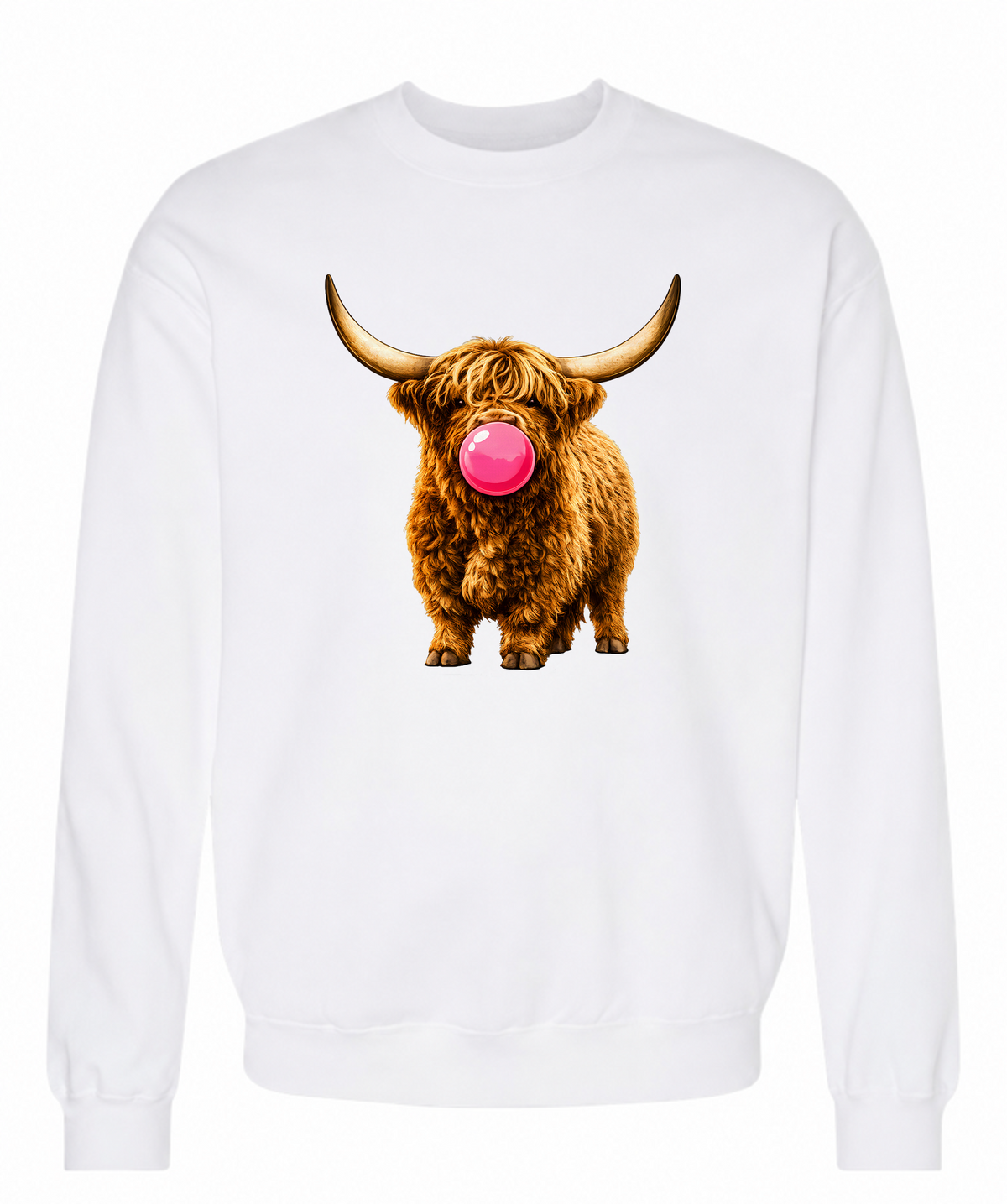 Sassy Bubble-Blowing Highland Cow Sweatshirt - The Southern Yankee
