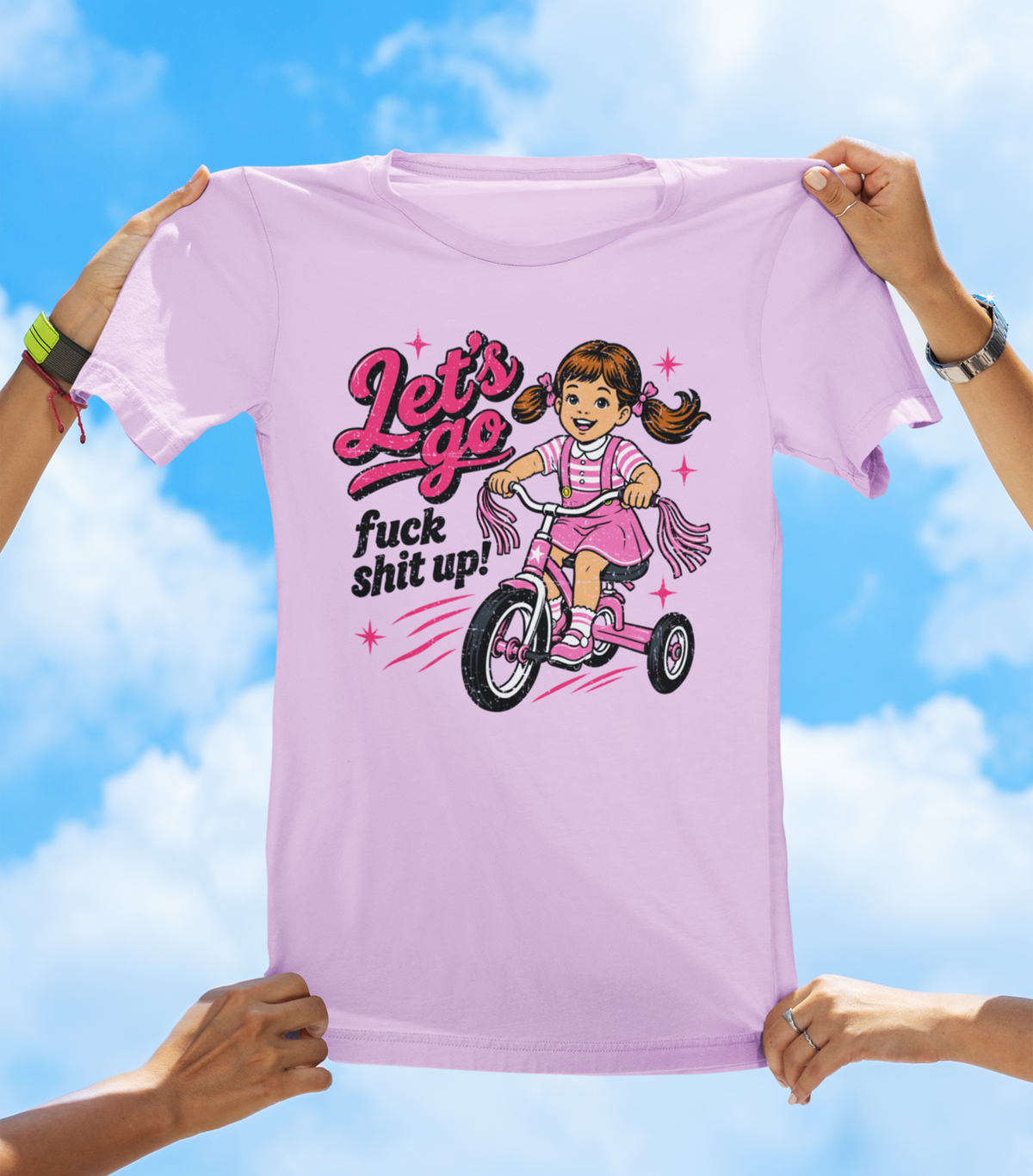 Let’s Go Fuck Shit Up T-Shirt – Funny Retro Tricycle Graphic Tee - The Southern Yankee