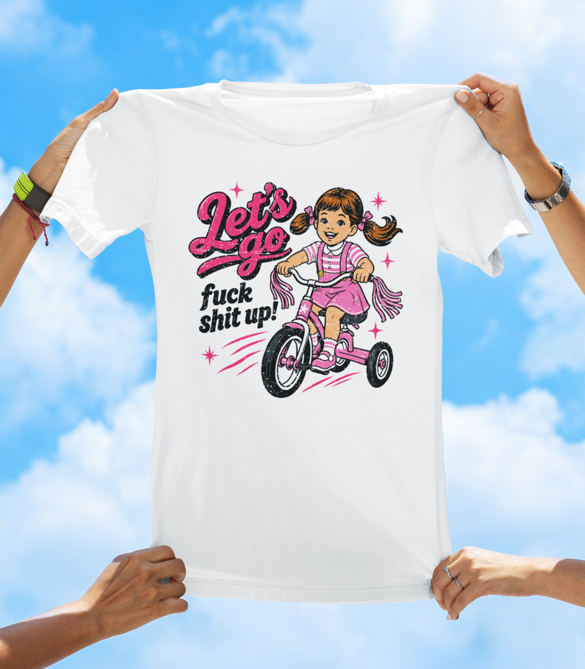 Let’s Go Fuck Shit Up T-Shirt – Funny Retro Tricycle Graphic Tee - The Southern Yankee