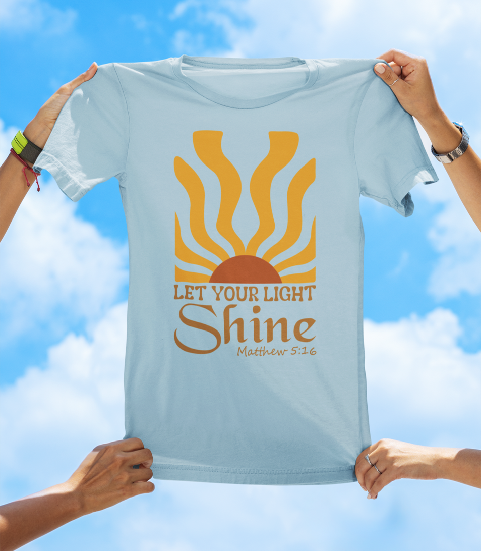 Let Your Light Shine – Matthew 5:16 | BOHO Floral Faith Graphic Tee - The Southern Yankee