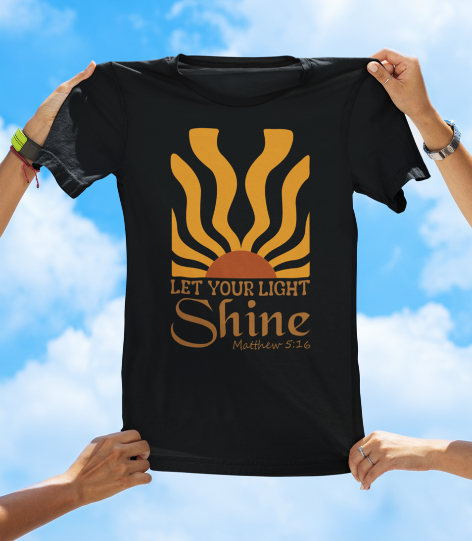 Let Your Light Shine – Matthew 5:16 | BOHO Floral Faith Graphic Tee - The Southern Yankee