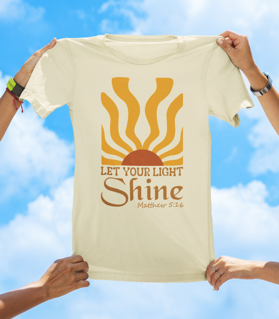 Let Your Light Shine – Matthew 5:16 | BOHO Floral Faith Graphic Tee - The Southern Yankee