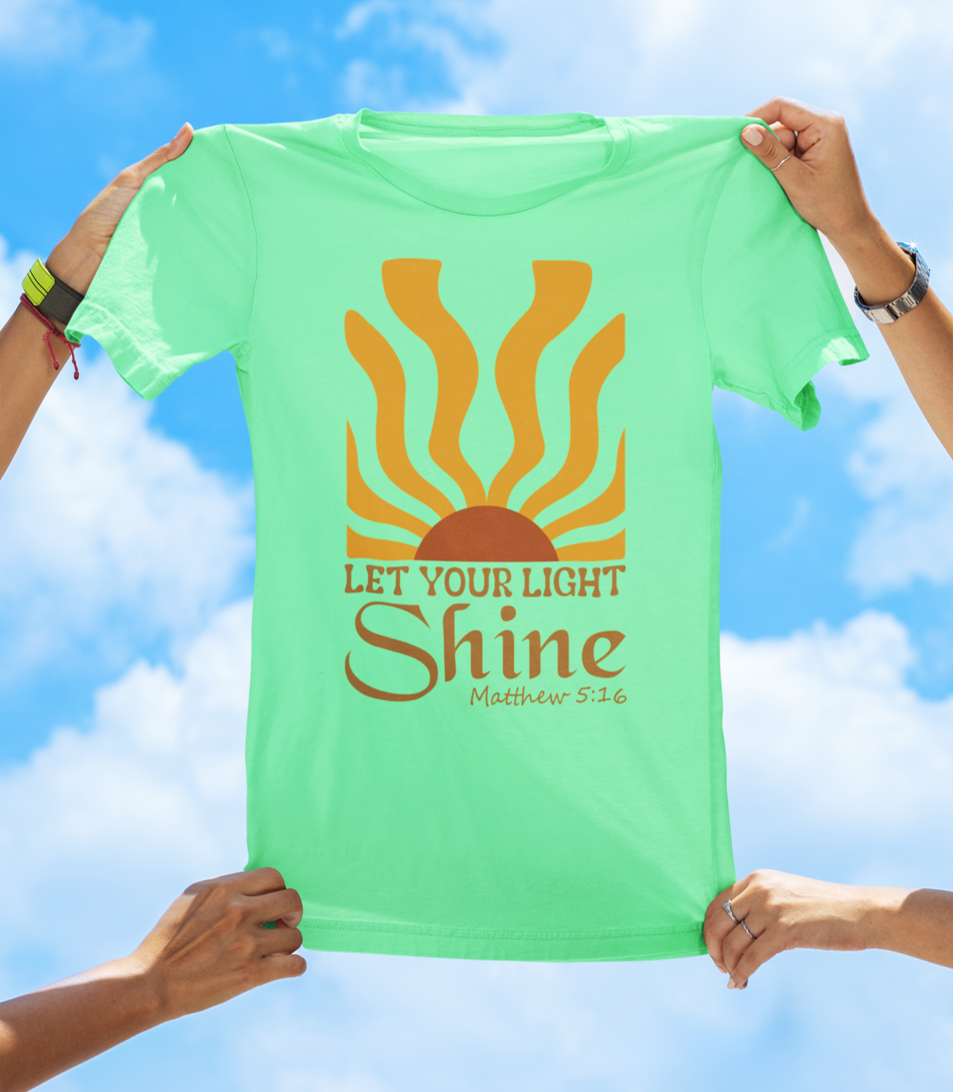 Let Your Light Shine – Matthew 5:16 | BOHO Floral Faith Graphic Tee - The Southern Yankee