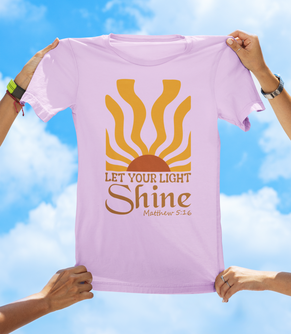 Let Your Light Shine – Matthew 5:16 | BOHO Floral Faith Graphic Tee - The Southern Yankee