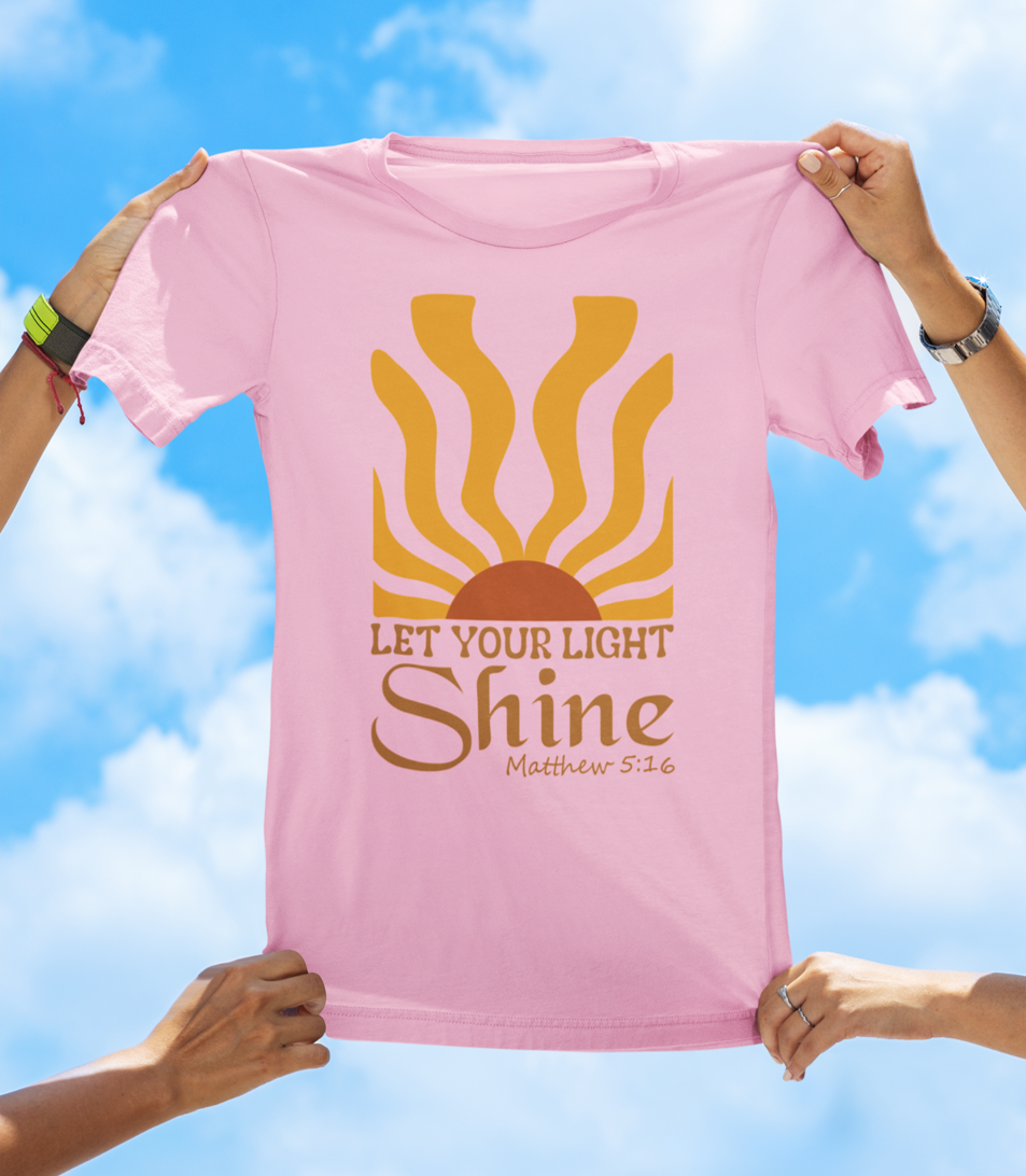 Let Your Light Shine – Matthew 5:16 | BOHO Floral Faith Graphic Tee - The Southern Yankee