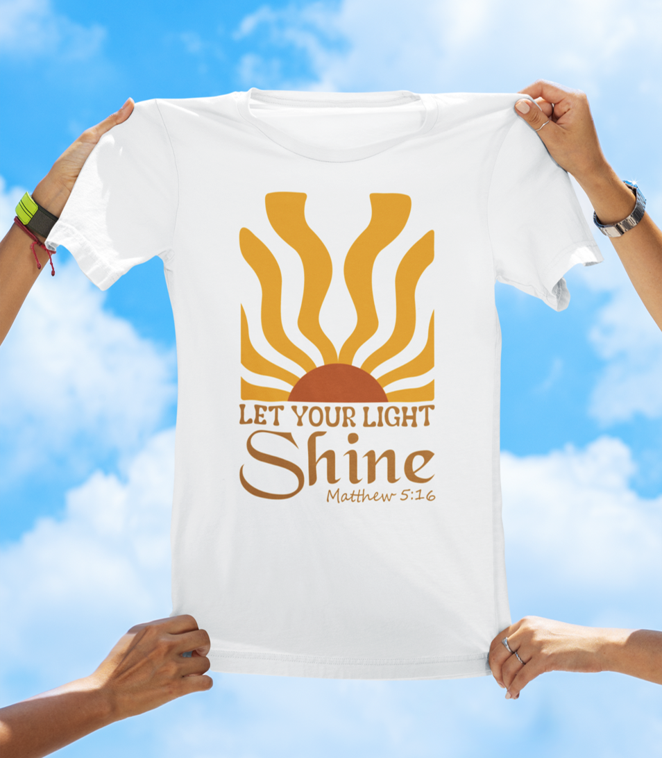 Let Your Light Shine – Matthew 5:16 | BOHO Floral Faith Graphic Tee - The Southern Yankee