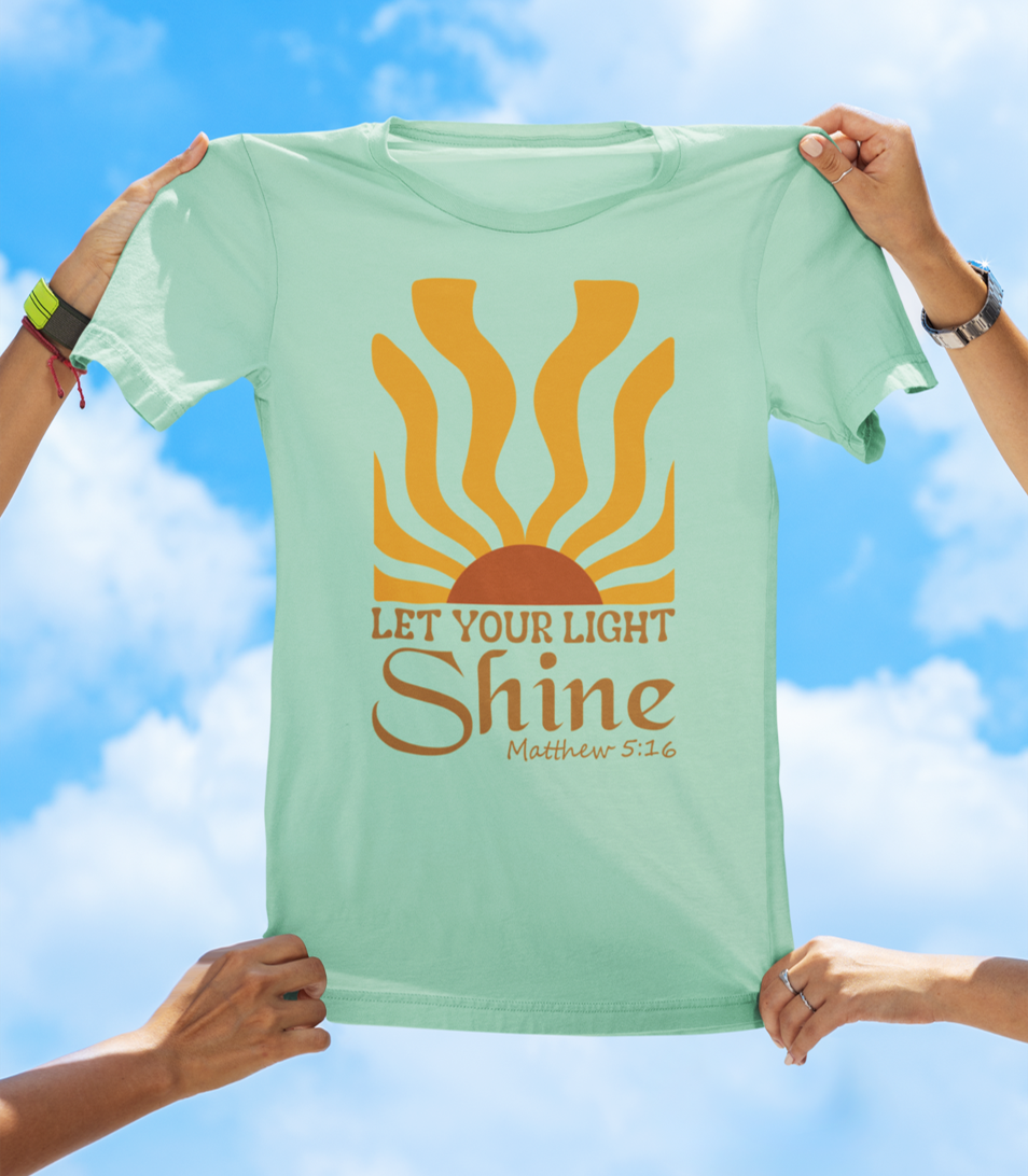 Let Your Light Shine – Matthew 5:16 | BOHO Floral Faith Graphic Tee - The Southern Yankee