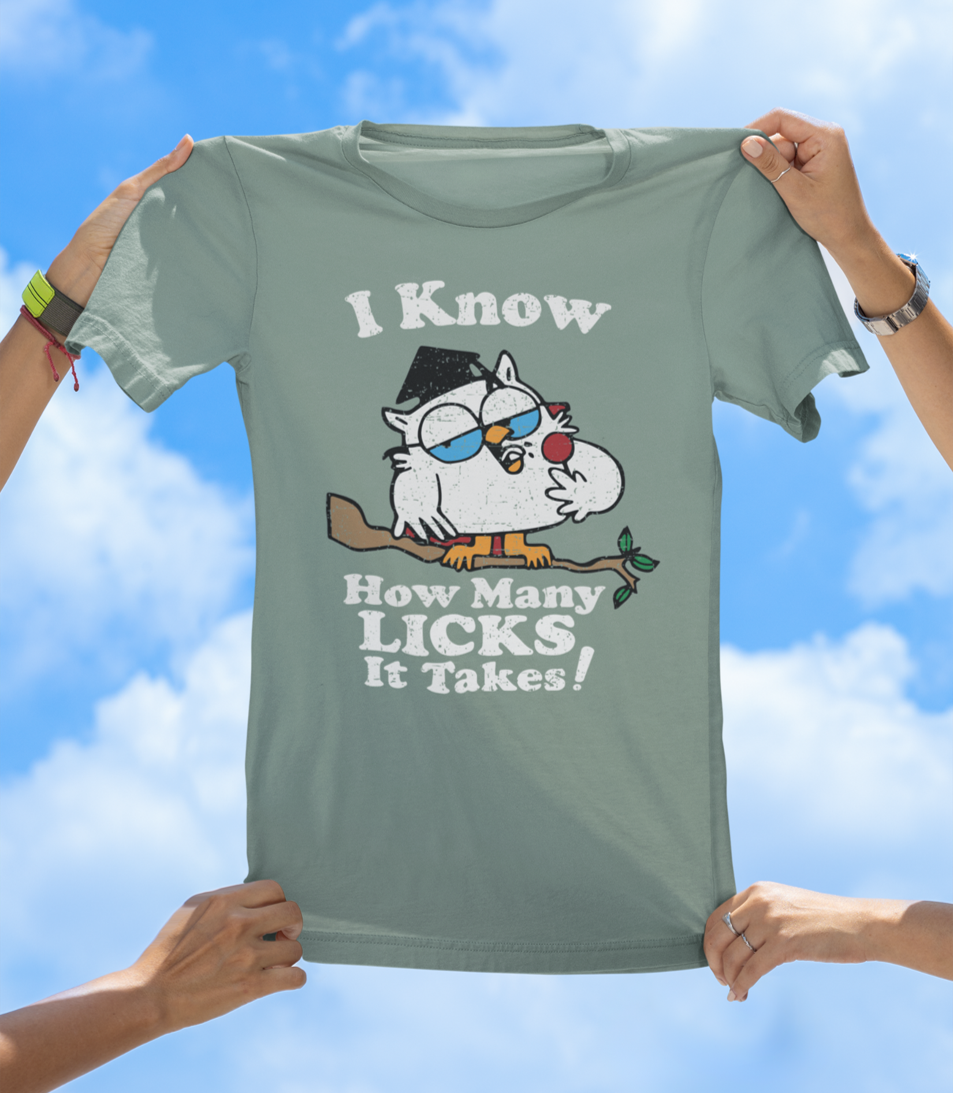I Know How Many Licks T-Shirt | Funny Retro Owl Graphic Tee - The Southern Yankee