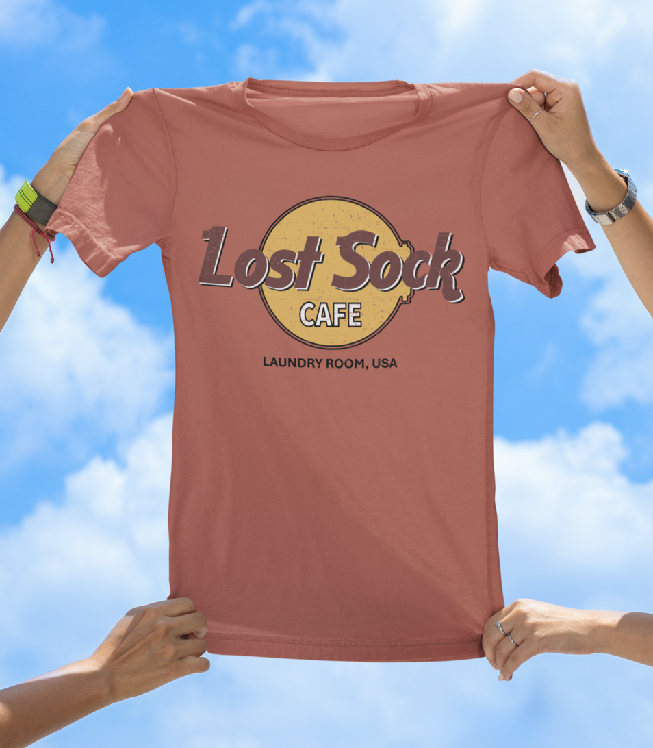 Lost Sock Café T-Shirt | Funny Laundry Room Graphic Tee - The Southern Yankee