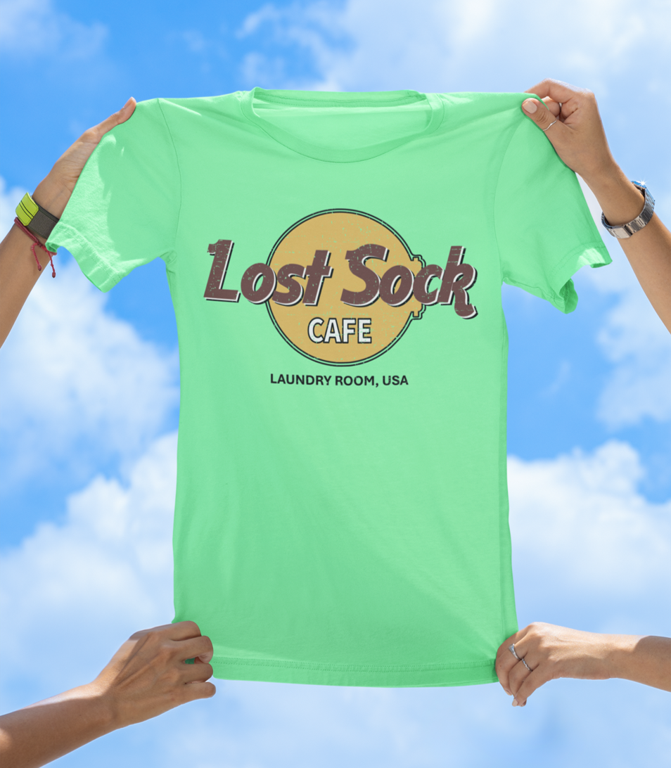 Lost Sock Café T-Shirt | Funny Laundry Room Graphic Tee - The Southern Yankee