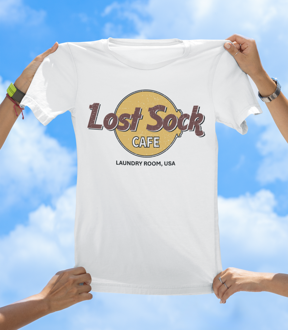 Lost Sock Café T-Shirt | Funny Laundry Room Graphic Tee - The Southern Yankee