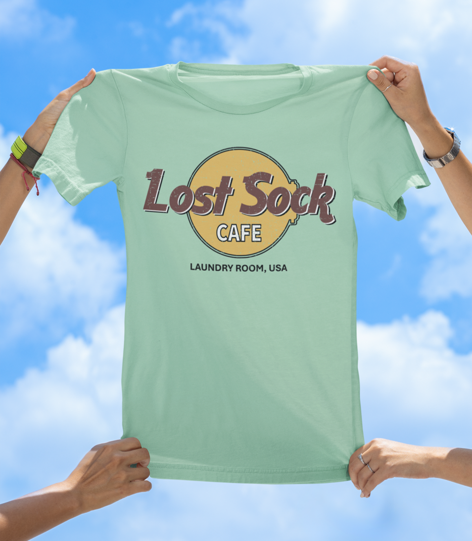 Lost Sock Café T-Shirt | Funny Laundry Room Graphic Tee - The Southern Yankee