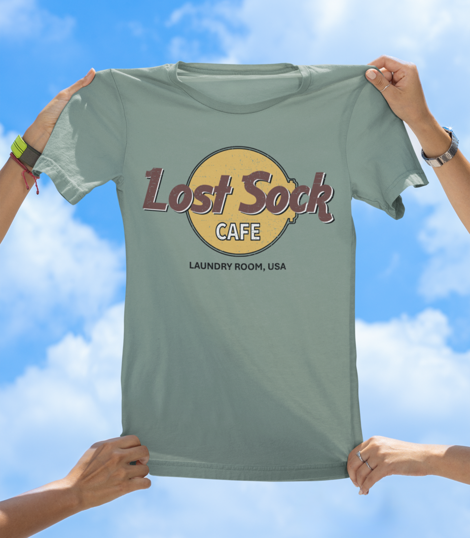 Lost Sock Café T-Shirt | Funny Laundry Room Graphic Tee - The Southern Yankee