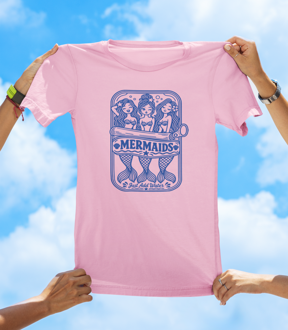 Mermaids in Can Just Add Water T-Shirt – Coastal Mermaid Can Graphic Tee - The Southern Yankee
