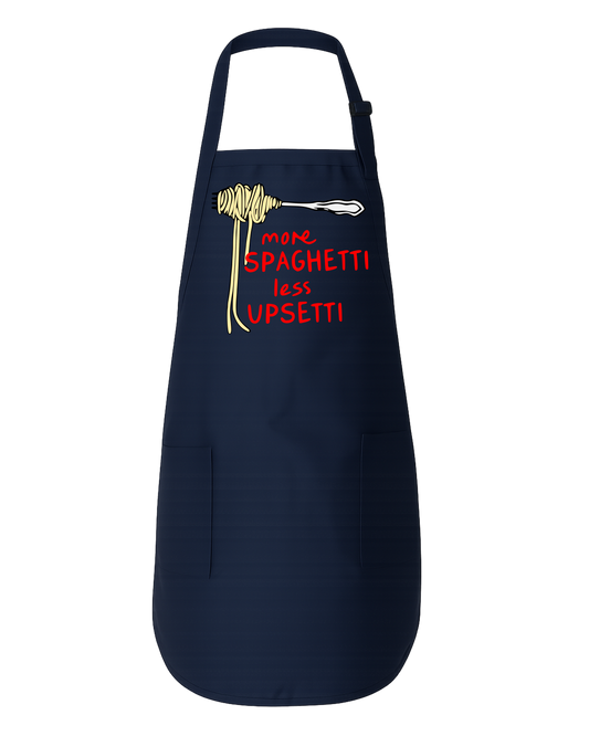 More Spaghetti Less Upsetti Full-Length Apron with Pockets – Funny Pasta Apron - The Southern Yankee