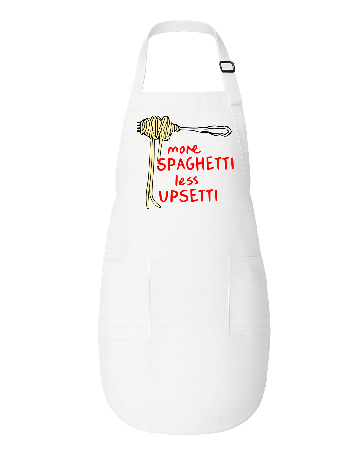 More Spaghetti Less Upsetti Full-Length Apron with Pockets – Funny Pasta Apron - The Southern Yankee