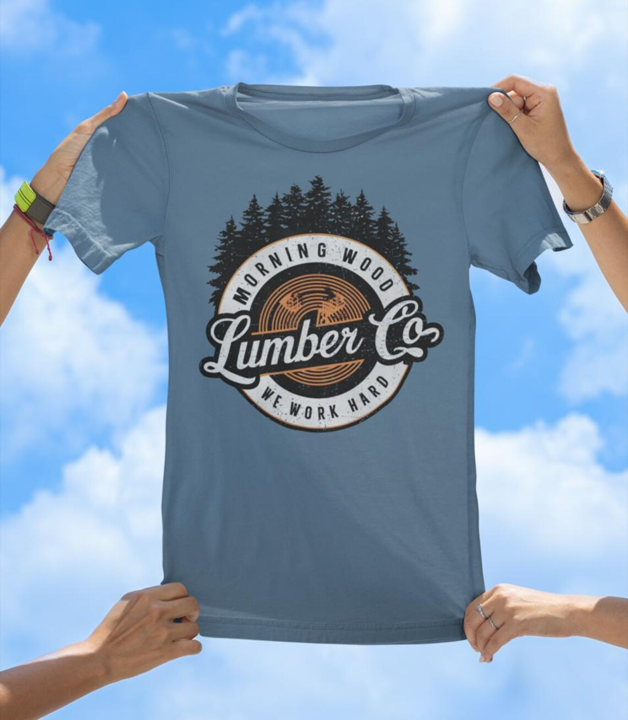 Morning Wood Lumber Co. T-Shirt | Funny Vintage Work Hard Graphic Tee - The Southern Yankee