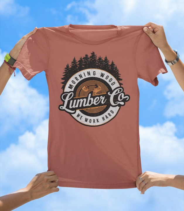 Morning Wood Lumber Co. T-Shirt | Funny Vintage Work Hard Graphic Tee - The Southern Yankee