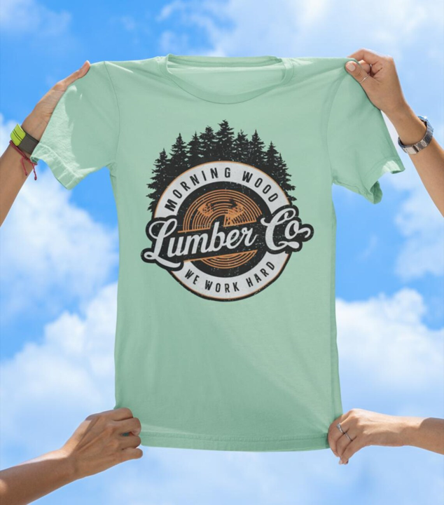 Morning Wood Lumber Co. T-Shirt | Funny Vintage Work Hard Graphic Tee - The Southern Yankee