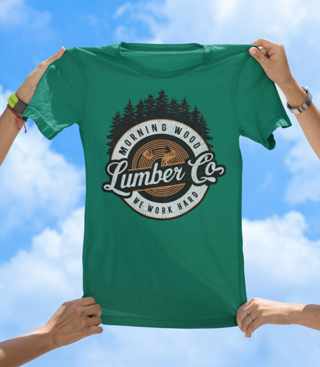 Morning Wood Lumber Co. T-Shirt | Funny Vintage Work Hard Graphic Tee - The Southern Yankee