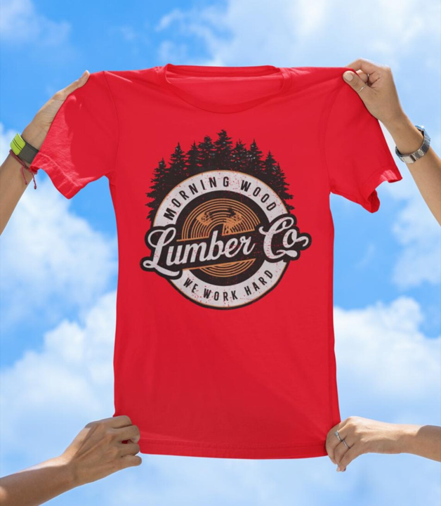 Morning Wood Lumber Co. T-Shirt | Funny Vintage Work Hard Graphic Tee - The Southern Yankee