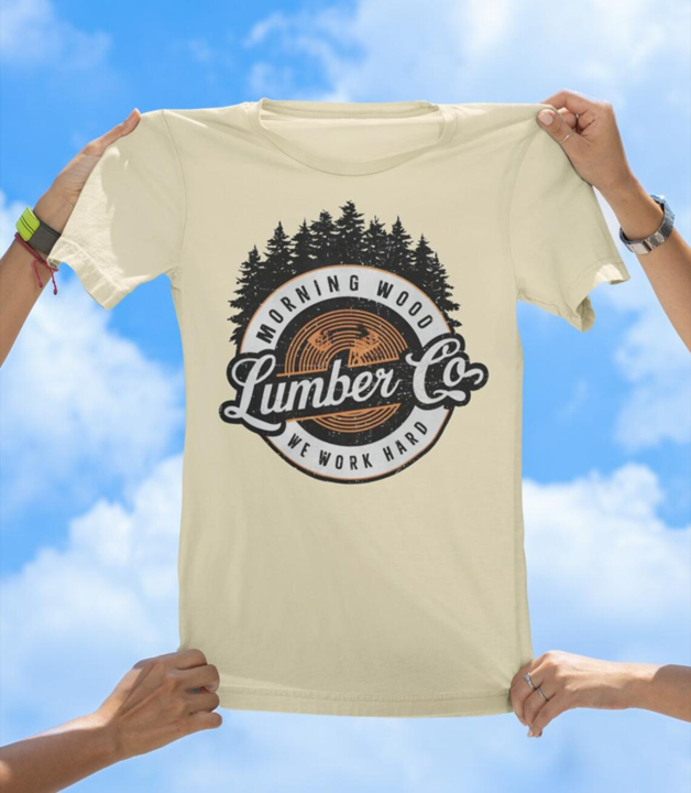 Morning Wood Lumber Co. T-Shirt | Funny Vintage Work Hard Graphic Tee - The Southern Yankee