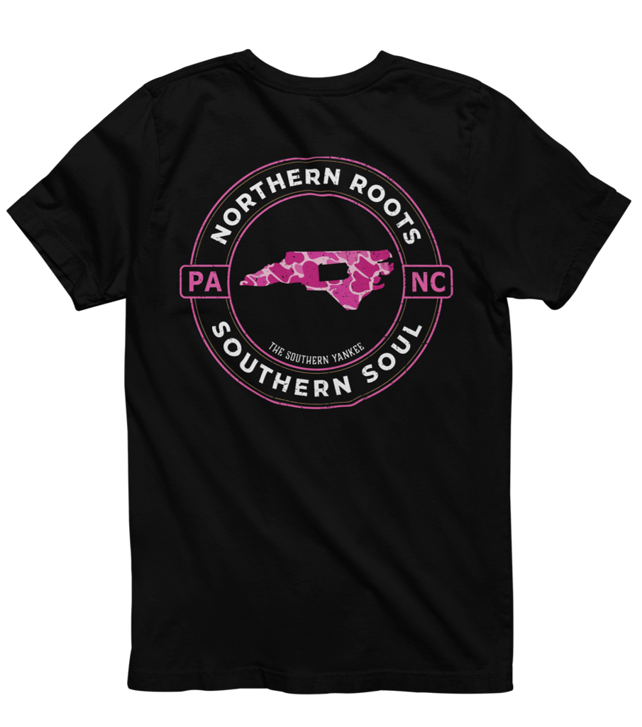 North Carolina with Pennsylvania Roots Pink Camo Tee - The Southern Yankee