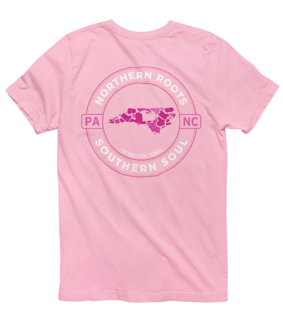 North Carolina with Pennsylvania Roots Pink Camo Tee - The Southern Yankee