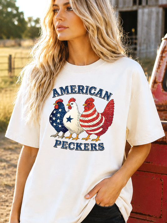 American Peckers T-Shirt | Funny Patriotic Chicken Graphic Tee - The Southern Yankee
