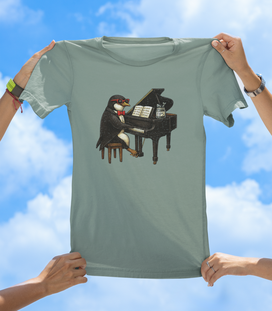 Penguin Playing Piano T-Shirt – Funny Music Lover Graphic Tee - The Southern Yankee
