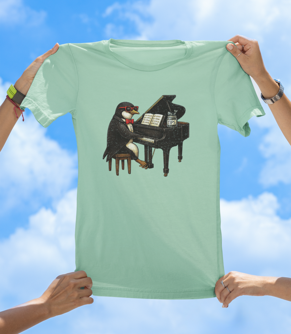 Penguin Playing Piano T-Shirt – Funny Music Lover Graphic Tee - The Southern Yankee