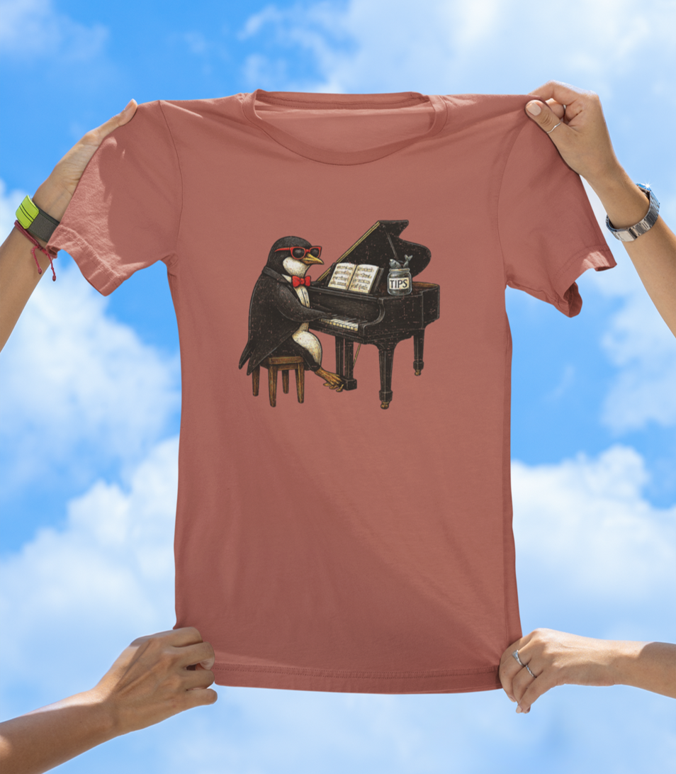 Penguin Playing Piano T-Shirt – Funny Music Lover Graphic Tee - The Southern Yankee