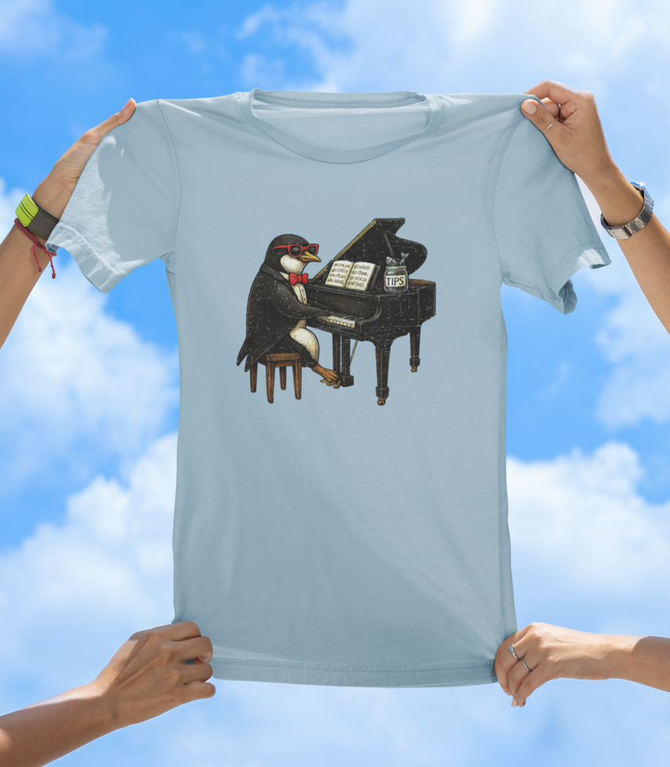 Penguin Playing Piano T-Shirt – Funny Music Lover Graphic Tee - The Southern Yankee