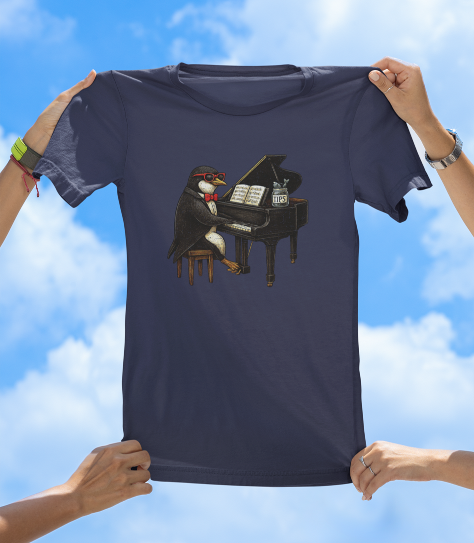 Penguin Playing Piano T-Shirt – Funny Music Lover Graphic Tee - The Southern Yankee