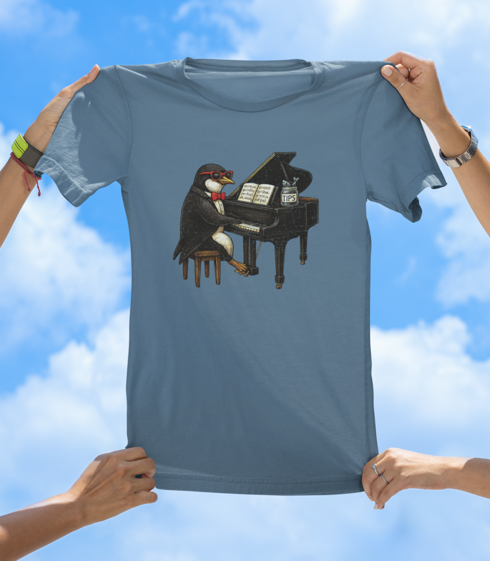 Penguin Playing Piano T-Shirt – Funny Music Lover Graphic Tee - The Southern Yankee