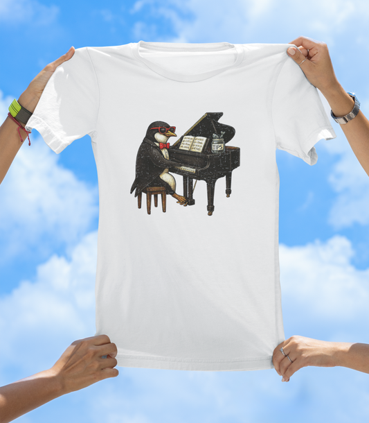 Penguin Playing Piano T-Shirt – Funny Music Lover Graphic Tee - The Southern Yankee
