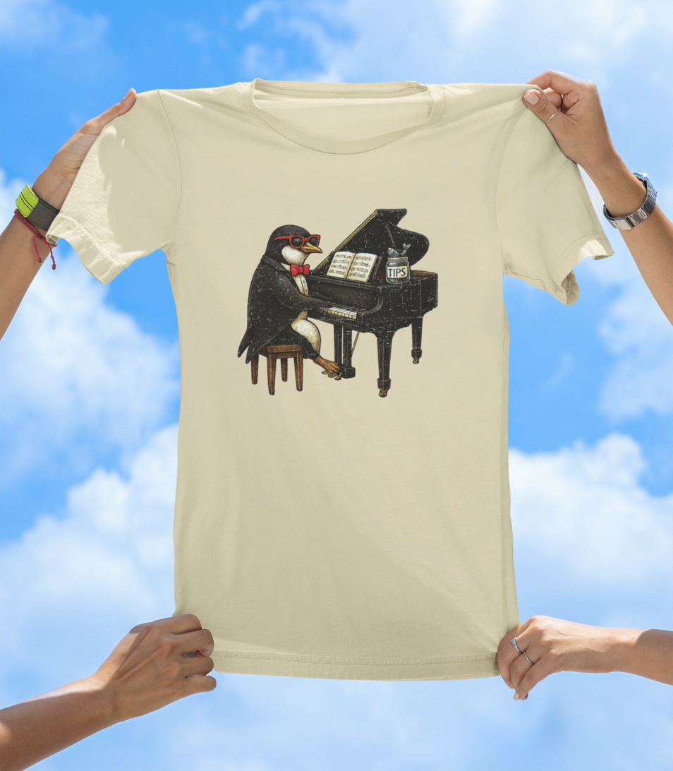Penguin Playing Piano T-Shirt – Funny Music Lover Graphic Tee - The Southern Yankee