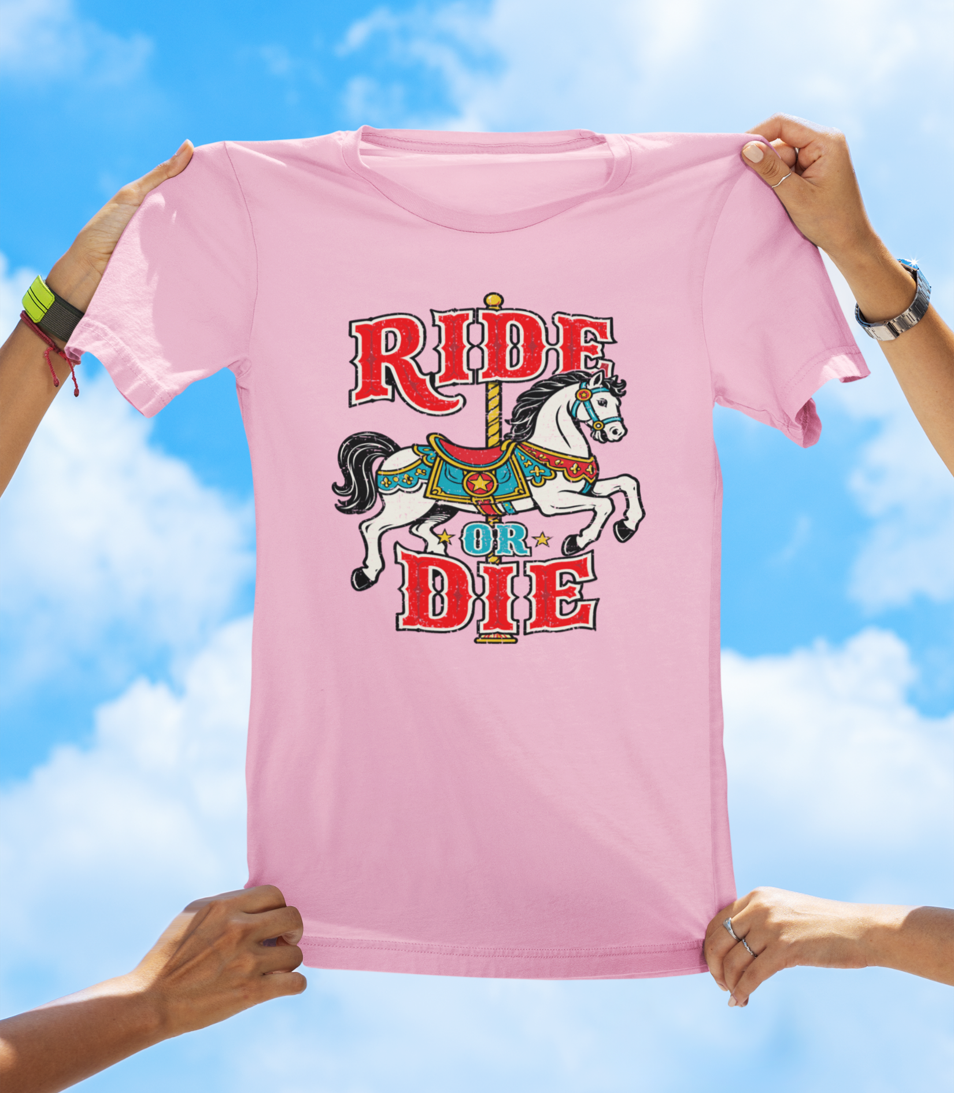 Ride or Die Carousel Horse T-Shirt – Retro Vintage Graphic Tee - The Southern Yankee