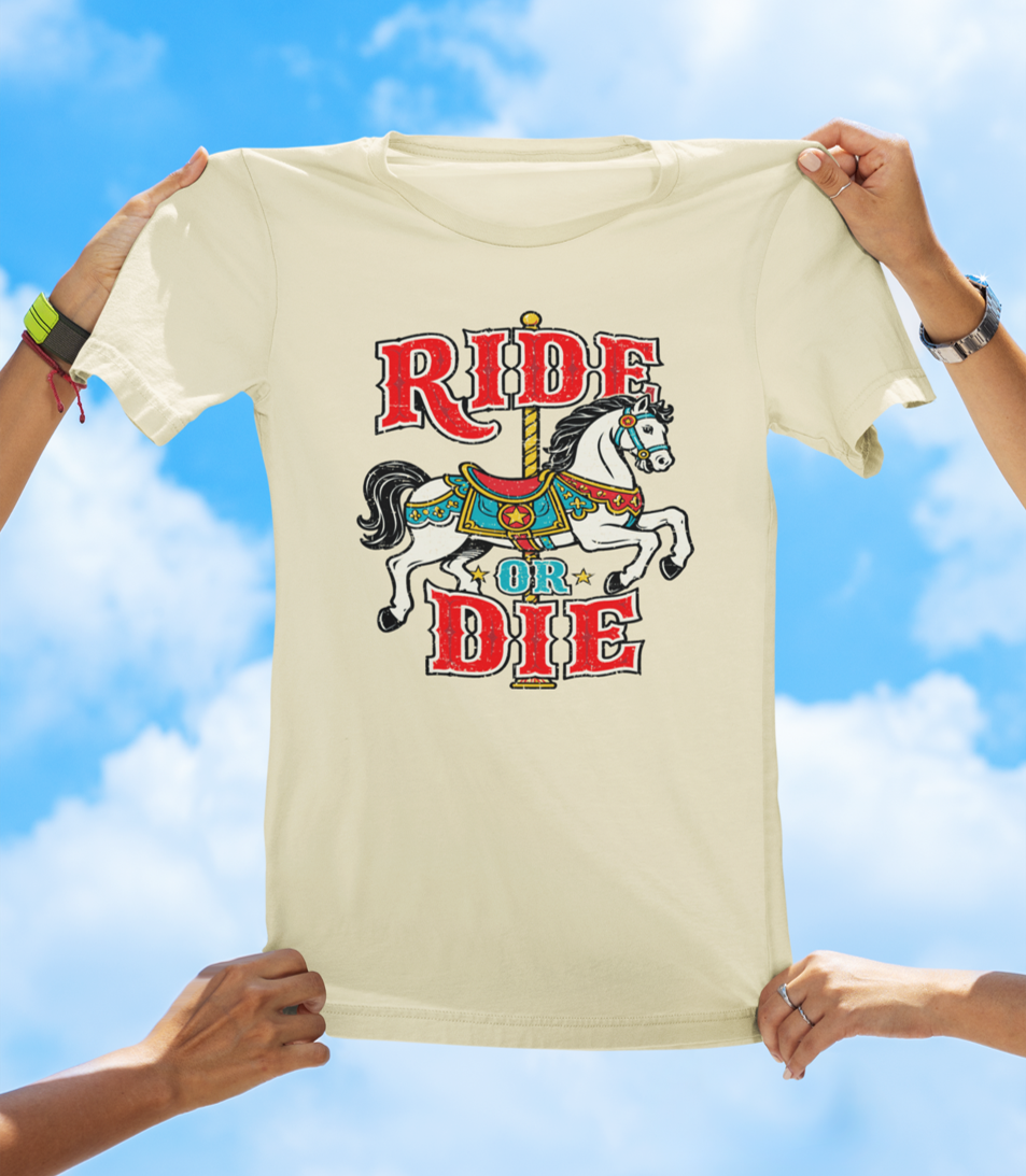 Ride or Die Carousel Horse T-Shirt – Retro Vintage Graphic Tee - The Southern Yankee