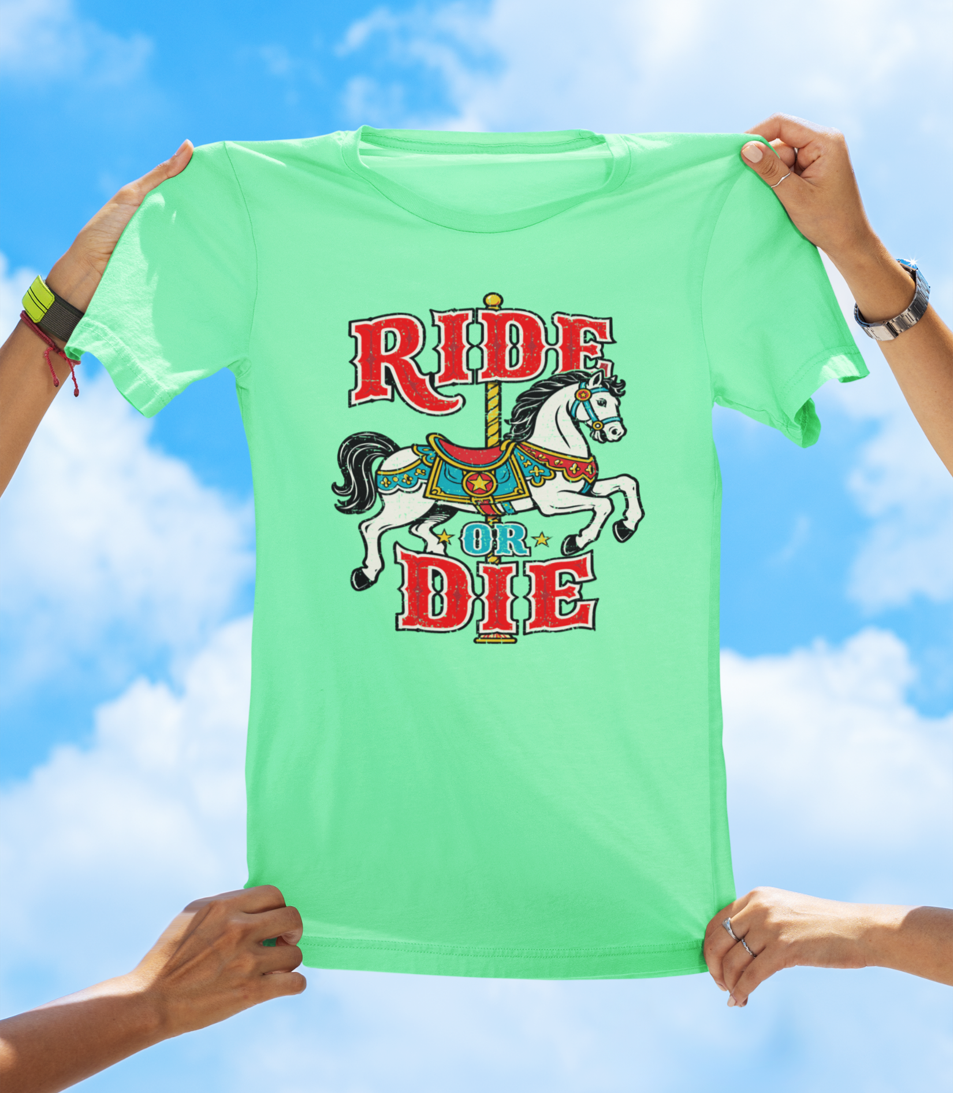 Ride or Die Carousel Horse T-Shirt – Retro Vintage Graphic Tee - The Southern Yankee